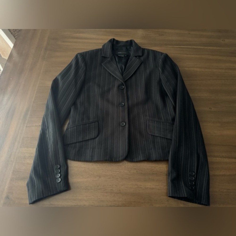 BCBG MaxAzria Women's Black Pinstripe Blazer Small